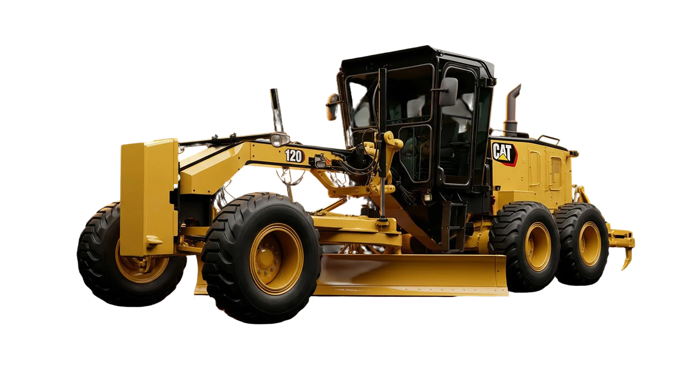 Motoniveladora Caterpillar 120 da frota FRP Locações